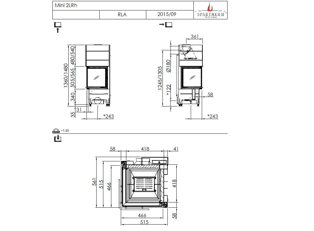 Spartherm Focar semineu Mini 2LRh