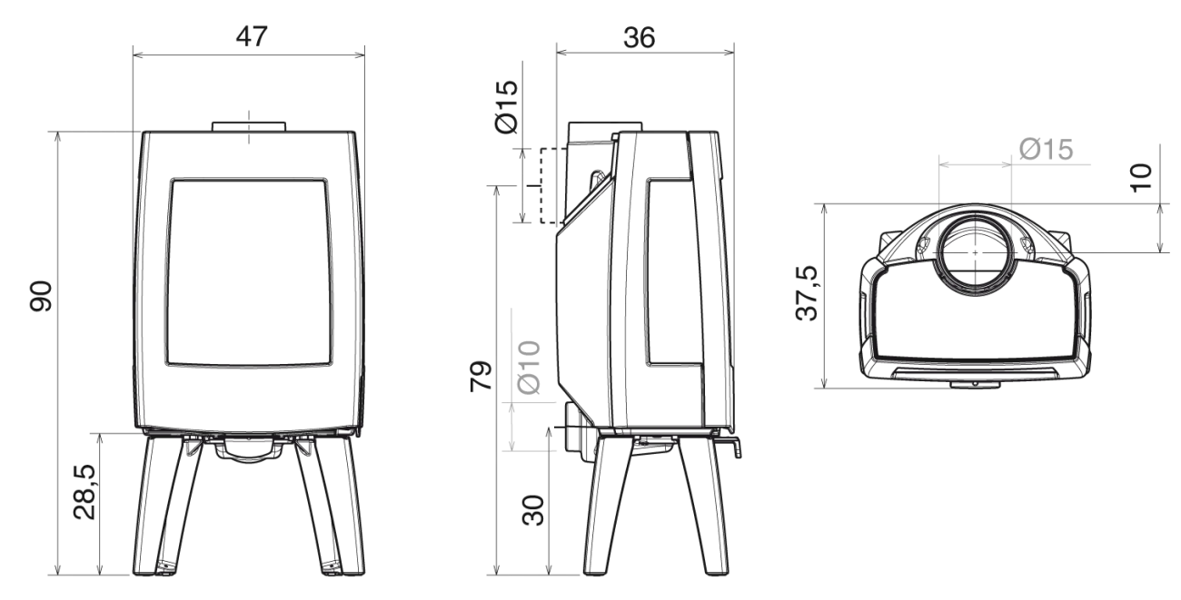 Sobă pe lemne Seguin EMERAUDE 2 – 7 kW