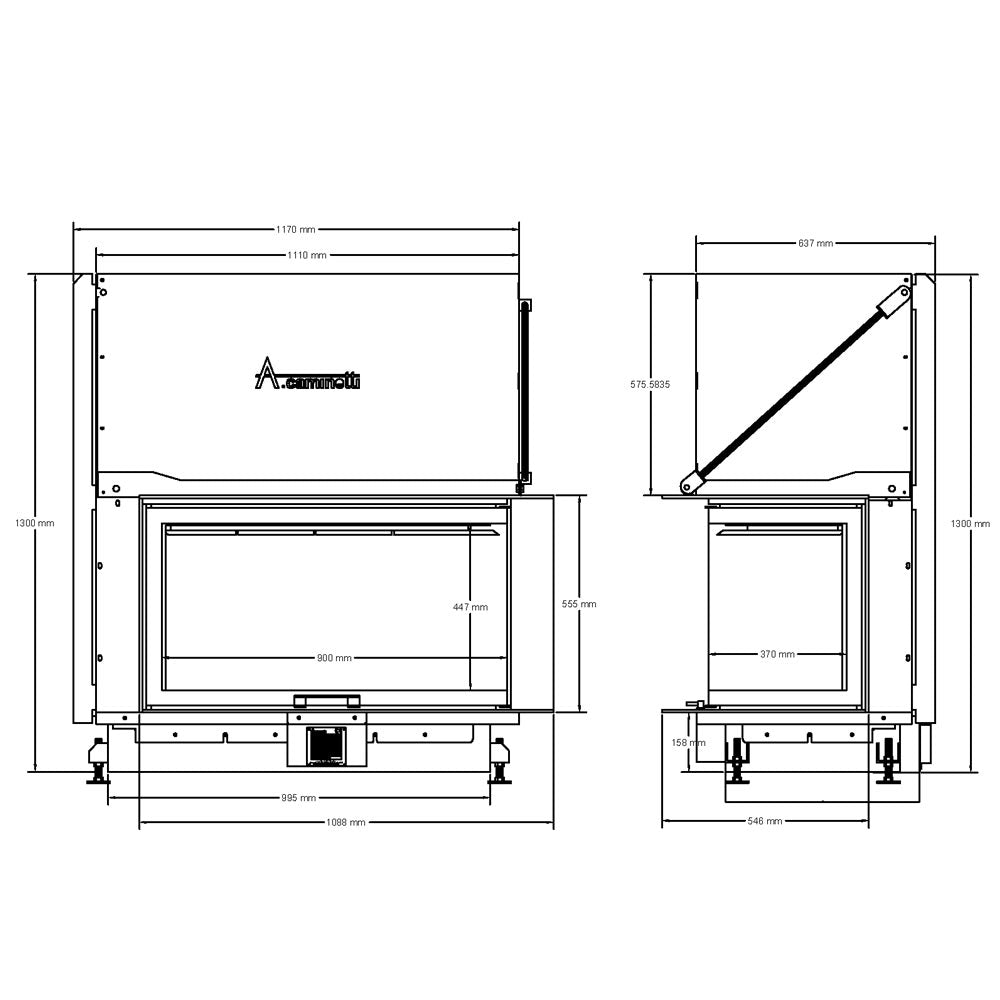Focar semineu QUATTRO L100