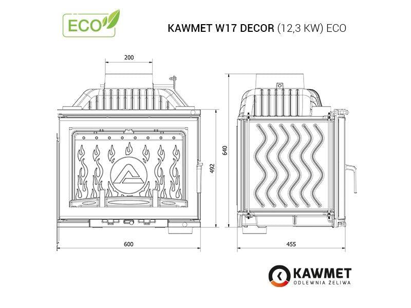 W17 Dekor – 12,3 kW Focar șemineu fontă