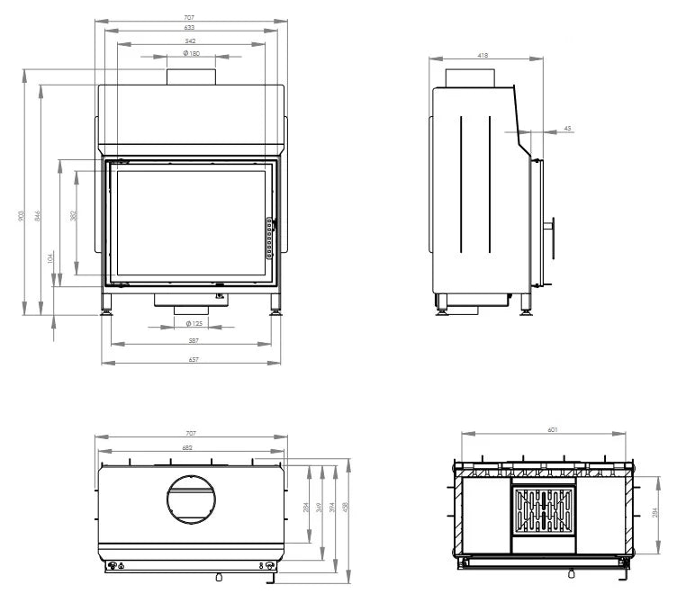Șemineu Hitze STMA59X43.S 11 kW