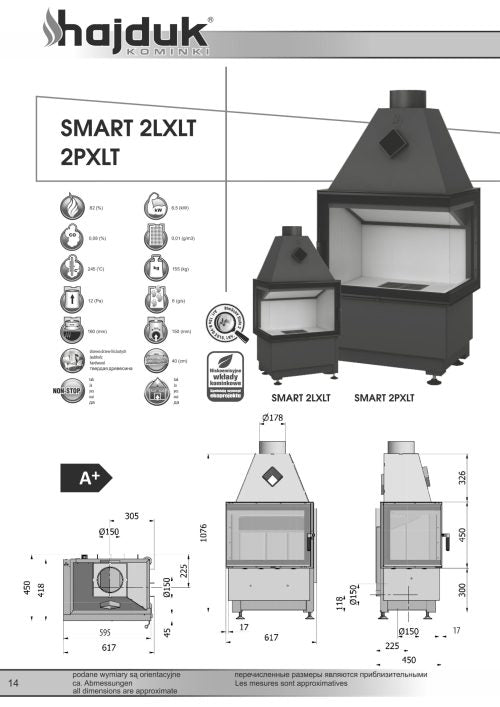 Focar semineu Smart 2LX(P)LT Hajduk