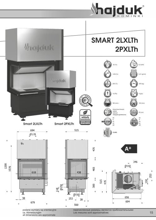 Focar semineu Smart 2LXLTh Hajduk