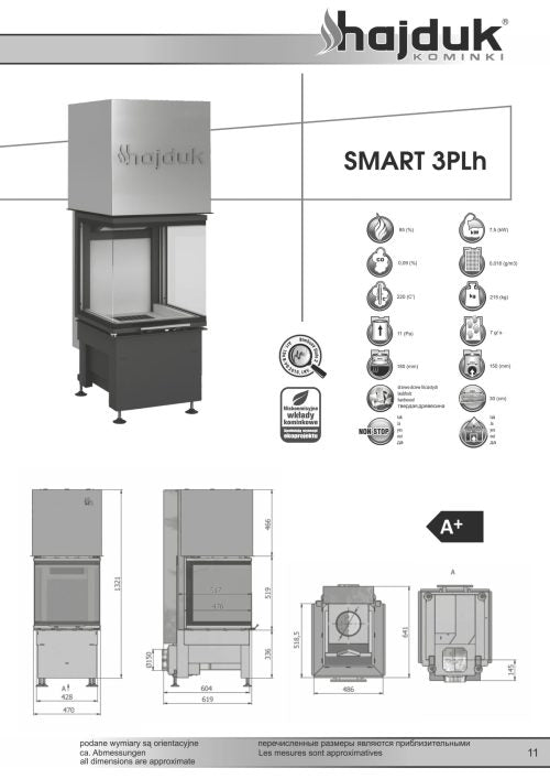 Focar semineu Smart 3PLh Hajduk