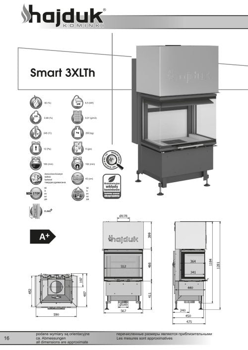 Focar semineu Smart 3XLTh Hajduk