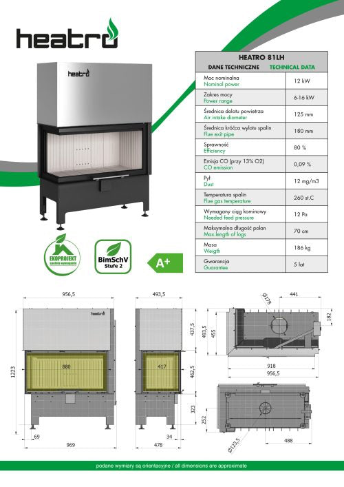 Focar semineu Heatro 81LH