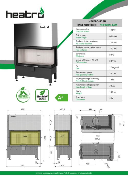 Focar semineu Heatro 81PH