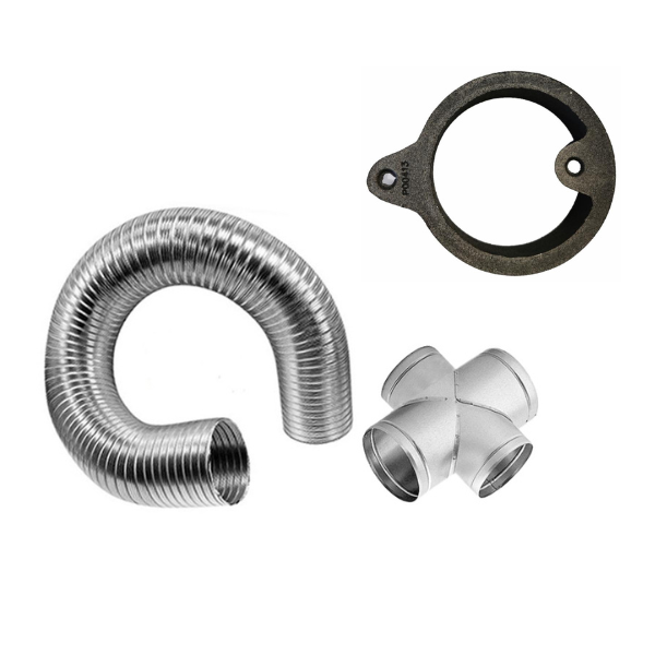 Pachet inel admisie fonta + Racord INOX cruce + Flexibil INOX - W15(16.3kW), W16(16.3kW)