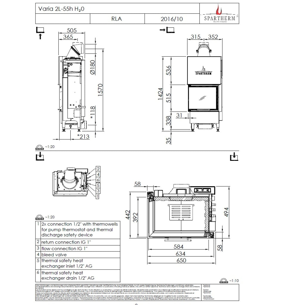 Spartherm Termosemineu Varia 2L-55h H2O