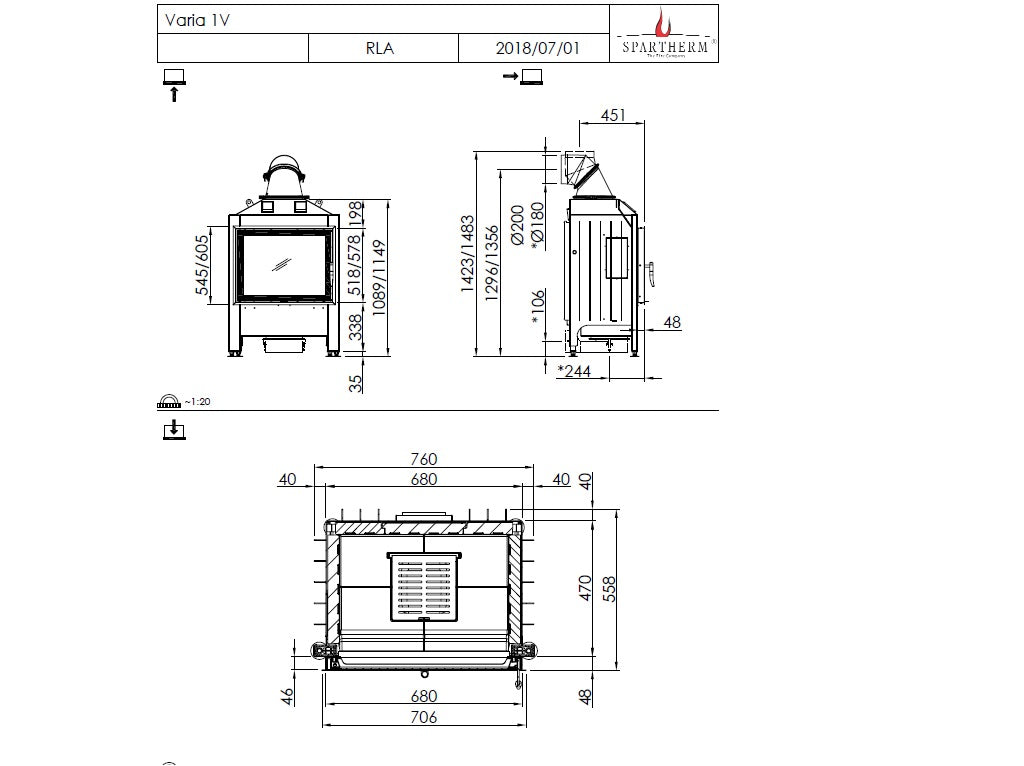 Spartherm Focar semineu Varia 1V 57