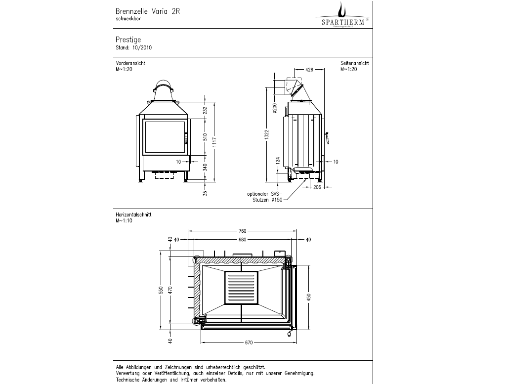 Spartherm Focar semineu Varia 2R (Germania)
