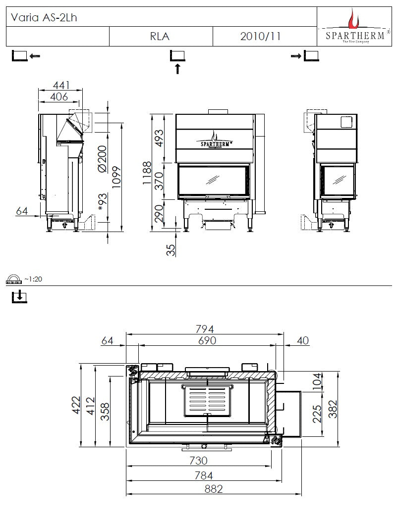 Spartherm Focar semineu Varia AS-2Lh