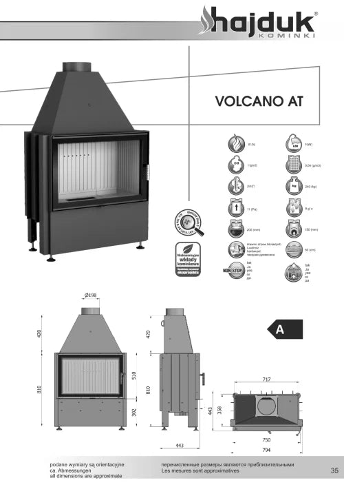 Focar semineu Volcano AT Hajduk