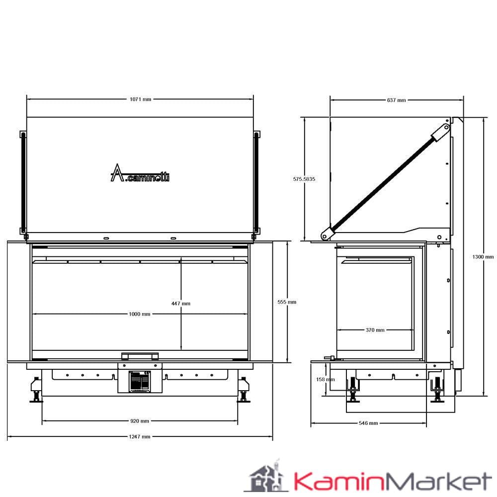 A-caminetti CRYSTAL MAX – Focar Șemineu 3 laturi vitrate