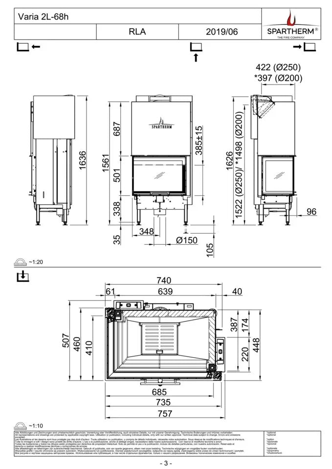Spartherm Focar semineu VARIA 2L-68h