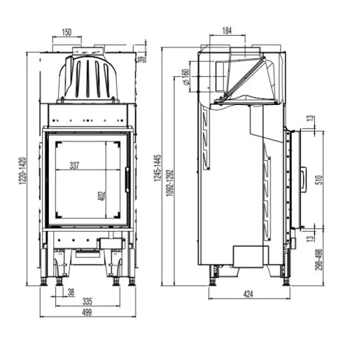 Focar semineu Austroflamm 45X51 K 2.0