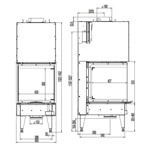 Focar semineu 48X51X51 S3 Austroflamm