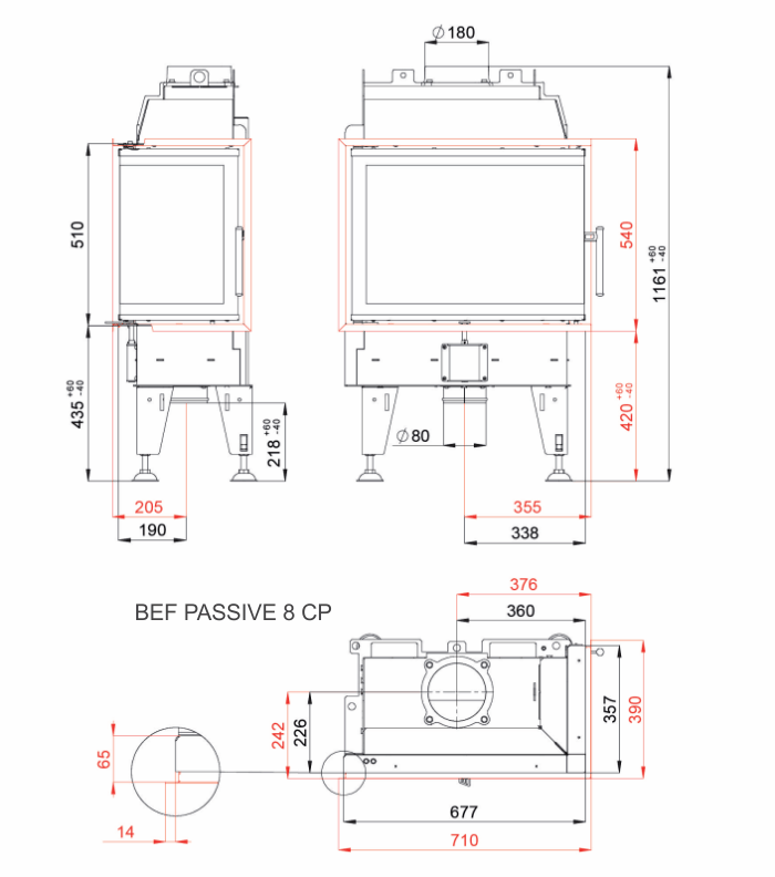 Focar semineu Bef Passive 8 CP