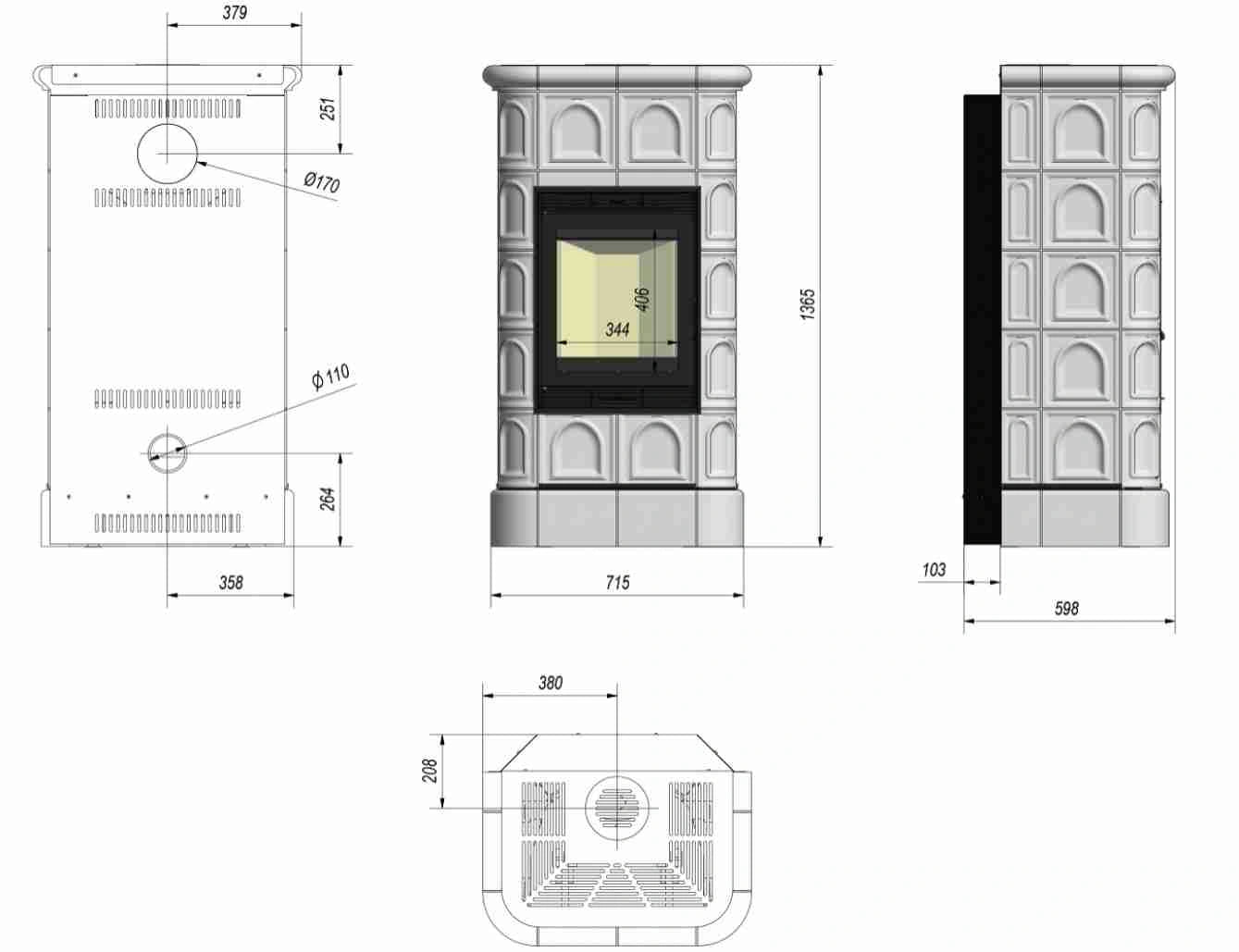 BK 8-11KW - Cahle negre - semineu asamblat