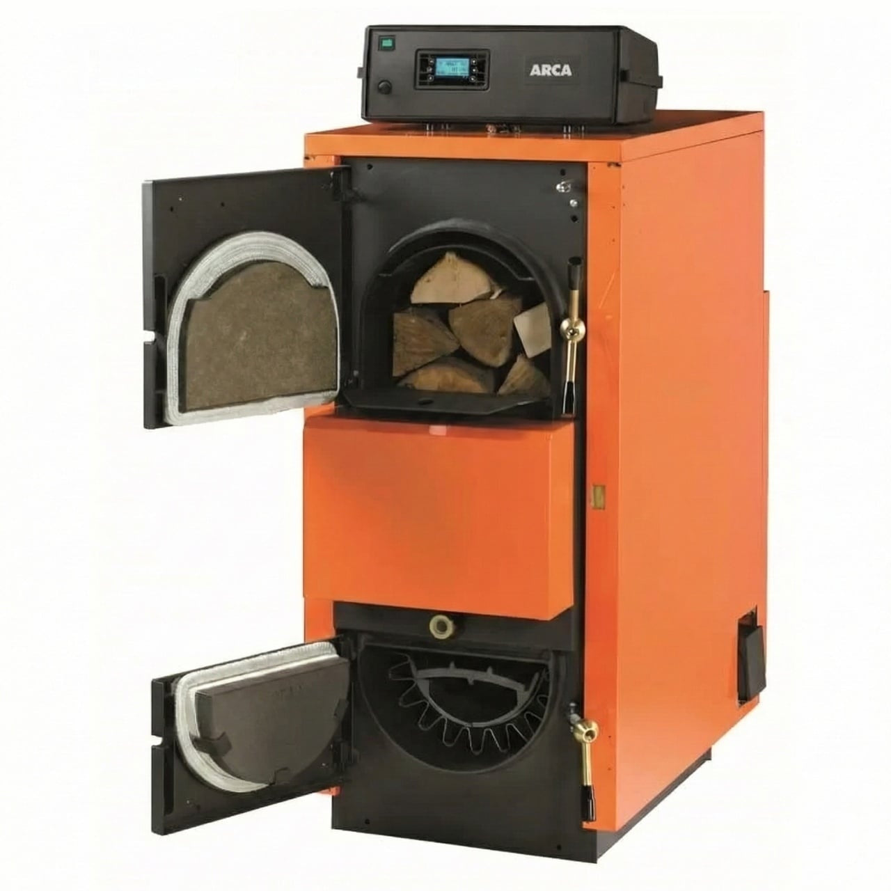 Centrala pe lemne cu gazeificare Arca Aspiro 70R otel, 69 kW, Ø cos fum 180 mm