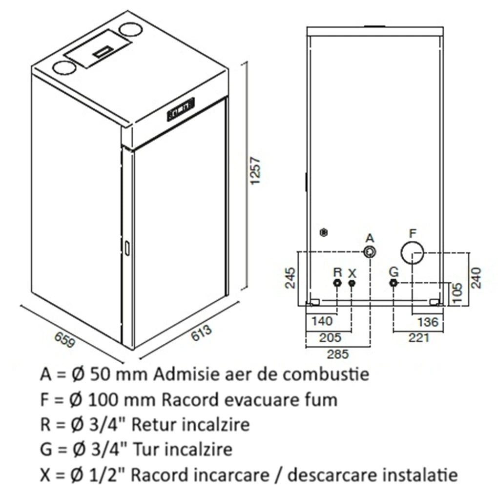TERMOSEMINEU PE PELETI NEVA 3.5-25.5 KW - ALB