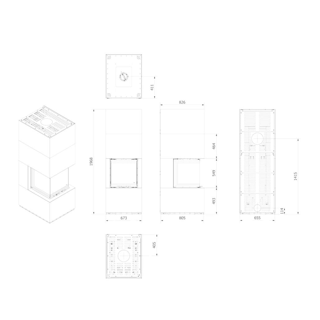 Focar modular NBC 8kW L - Fokos Grafite
