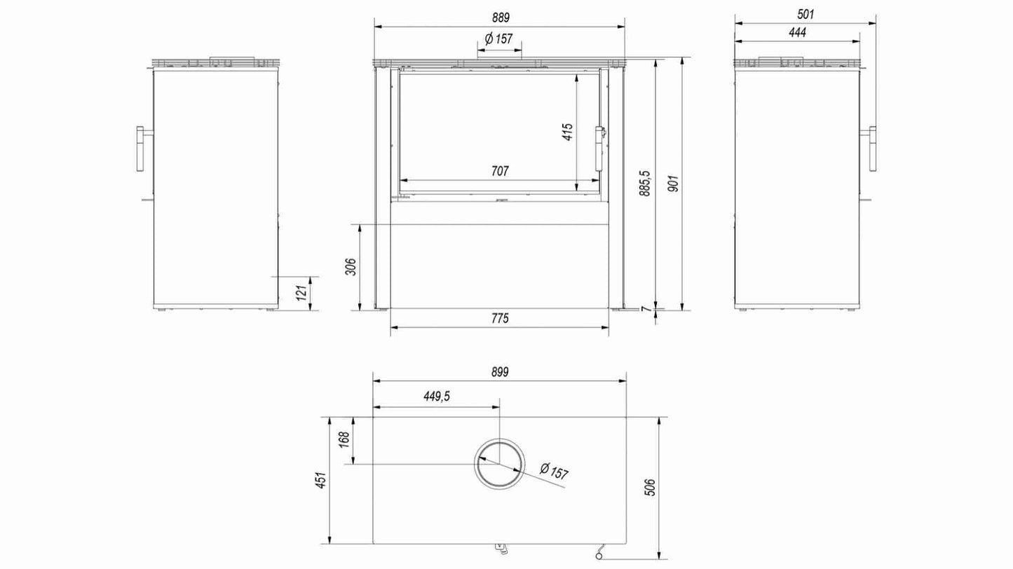 Soba JUNO 12kw - Negru