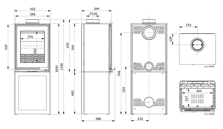 Soba pe lemne KAMWET HARITA S15i L-Box 6.5 kW