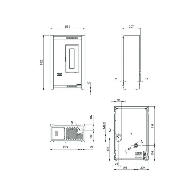 Soba pe peleti La Nordica Extraflame Luisella 5.0 | 5,1 kW