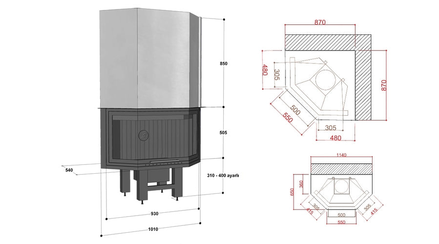 Focar semineu prismatic HPHC 100