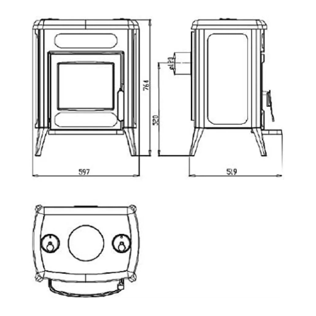 Soba de fonta ATENA, 8-11kW, A+, 129kg + plita