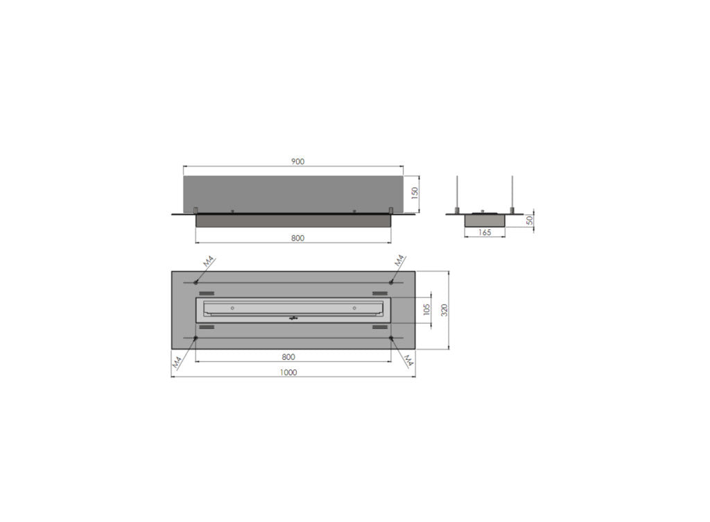 Șemineu cu bioetanol Infire Insert 1000 Rezervor 1 l