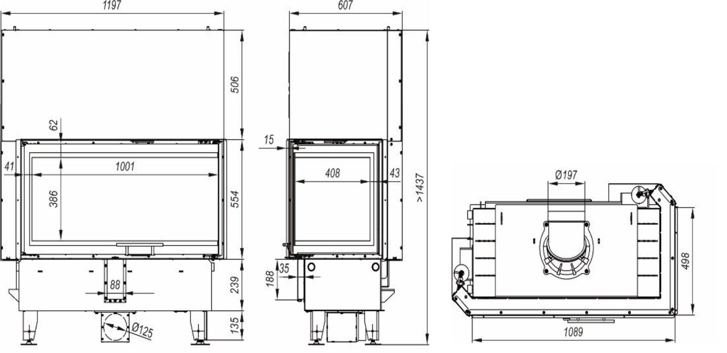 Focar samota cu geam lateral Intra LA BL G