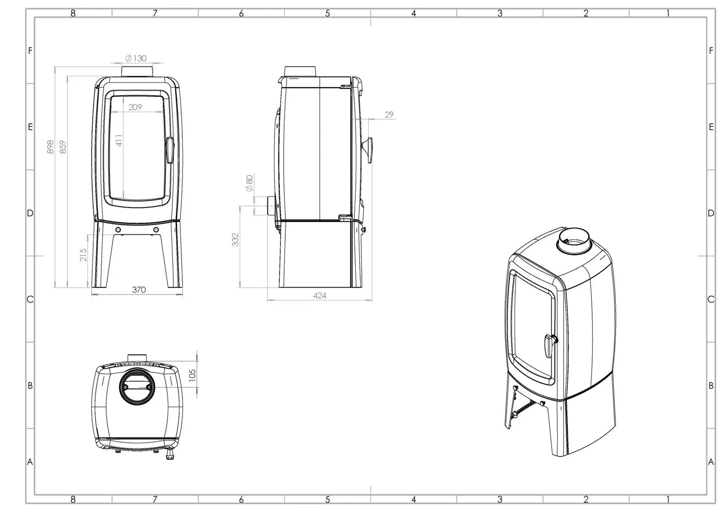 Sobă Nordflam Katania, 6kw, 60mp