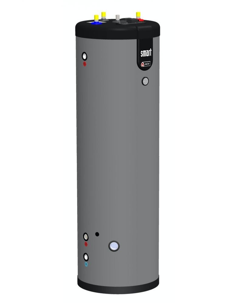 Arca Step Fuego FU 56R Inox Wood Pellet Boiler with ACV Smart E 300 Stainless Steel Indirect Water Heater