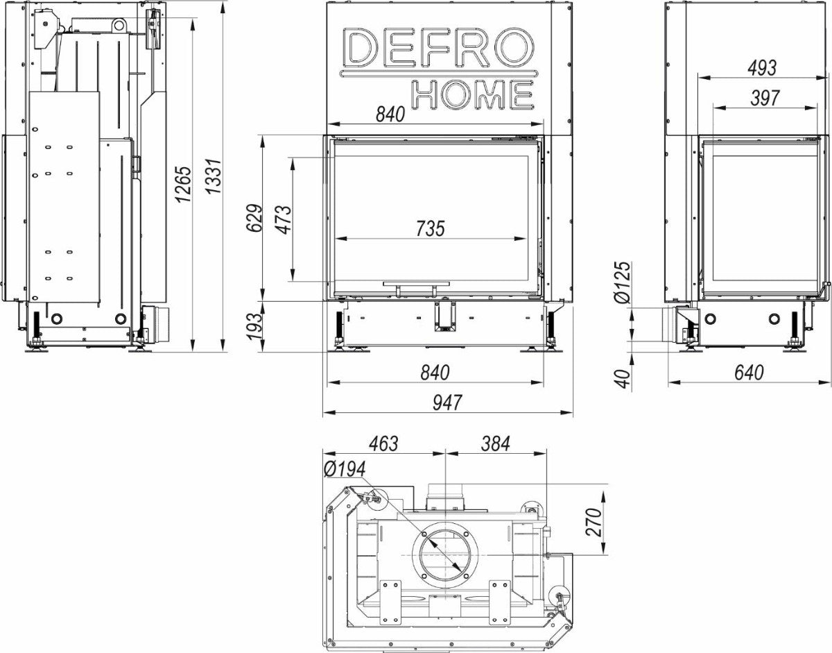 Focar samota cu geam lateral Portal ME BL G