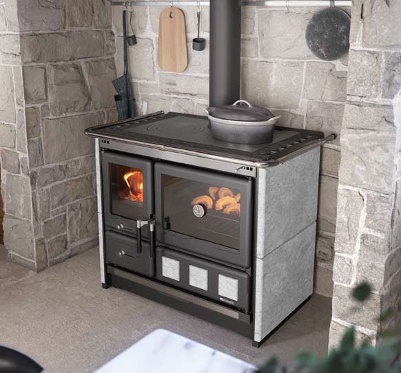 Sobă gatit pe lemne Rosa XXL 5.0 – Piatra naturala (11kW)