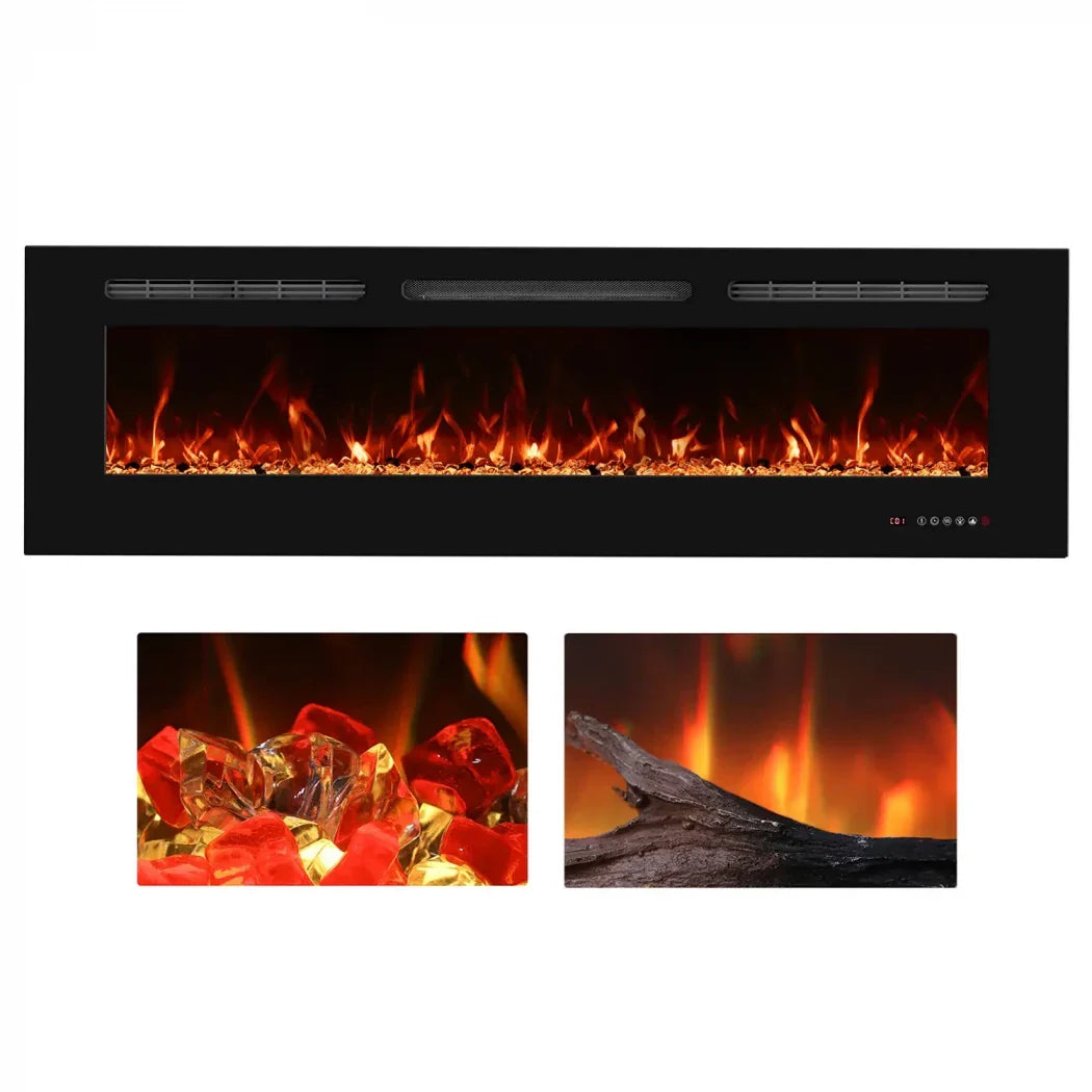 Șemineu Electric Încorporat Titanite - 152 cm, Eleganță Modernă și Tehnologie Avansată a Flăcării