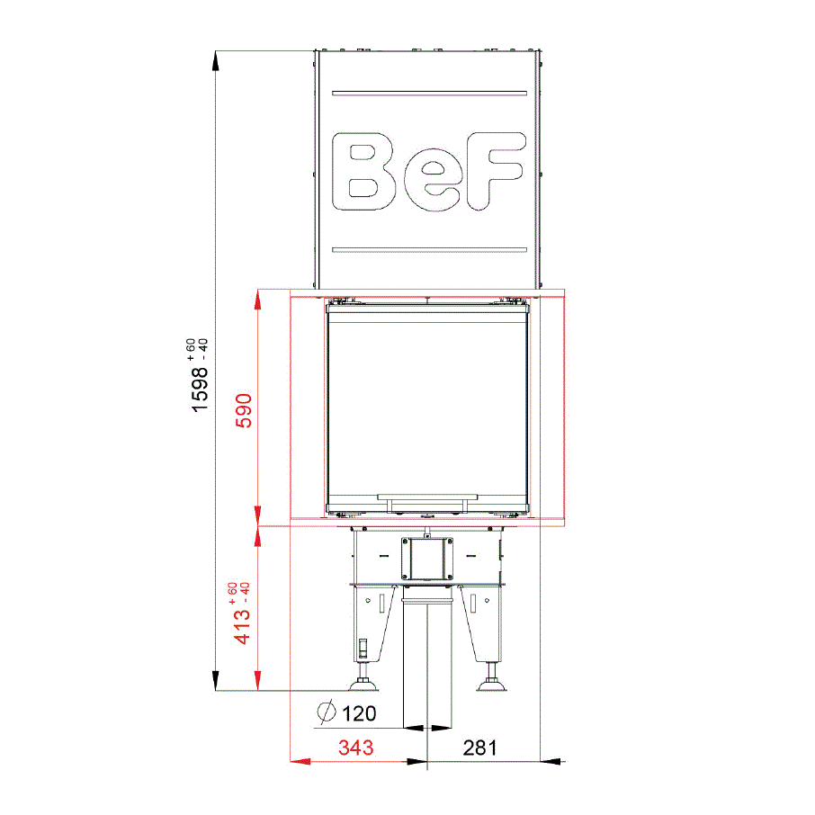 Focar Semineu BeF Therm V 8 U