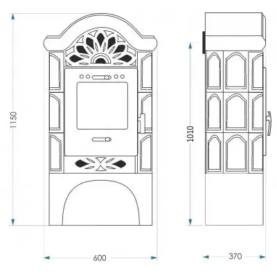 Soba pe lemne Domofire Benedetto, 6 kW, cahle Maro