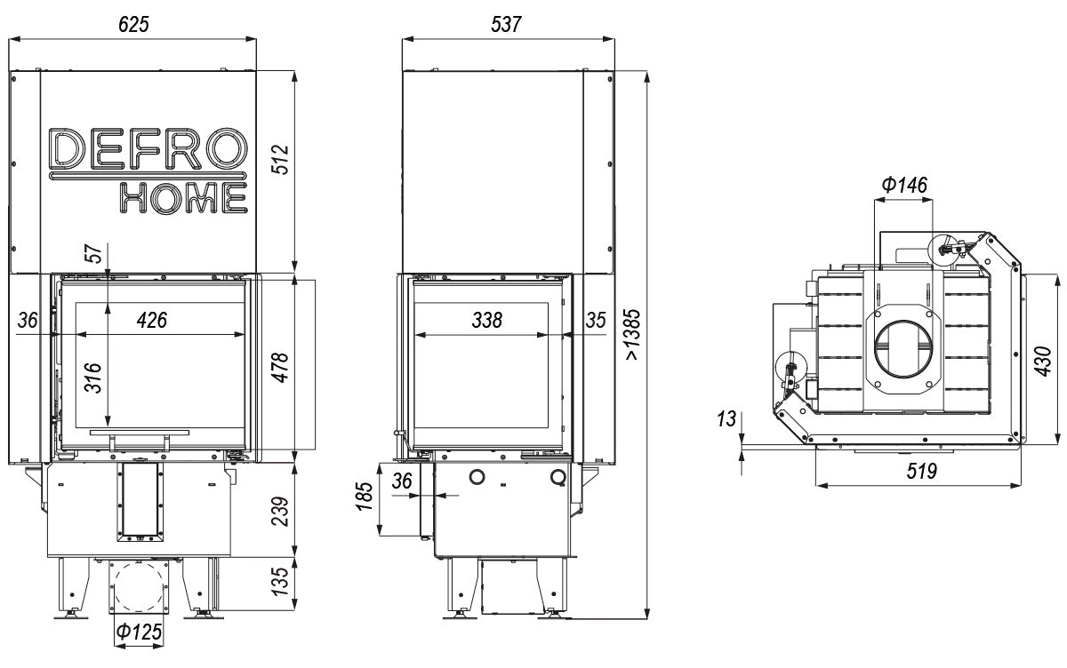 Focar samota cu geam lateral Intra XSM BL Mini G
