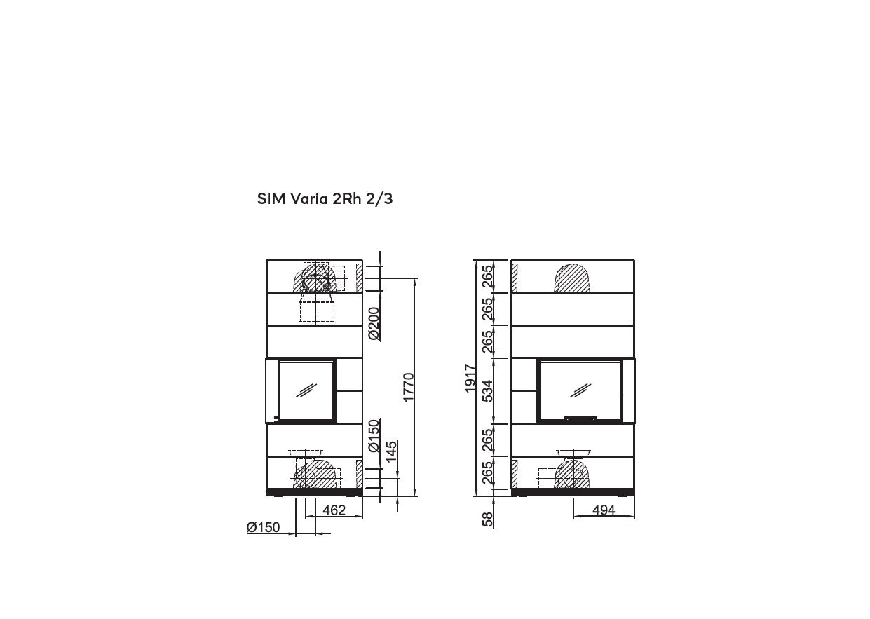 Semineu modular SIM Varia 2Rh 2/3 Spartherm