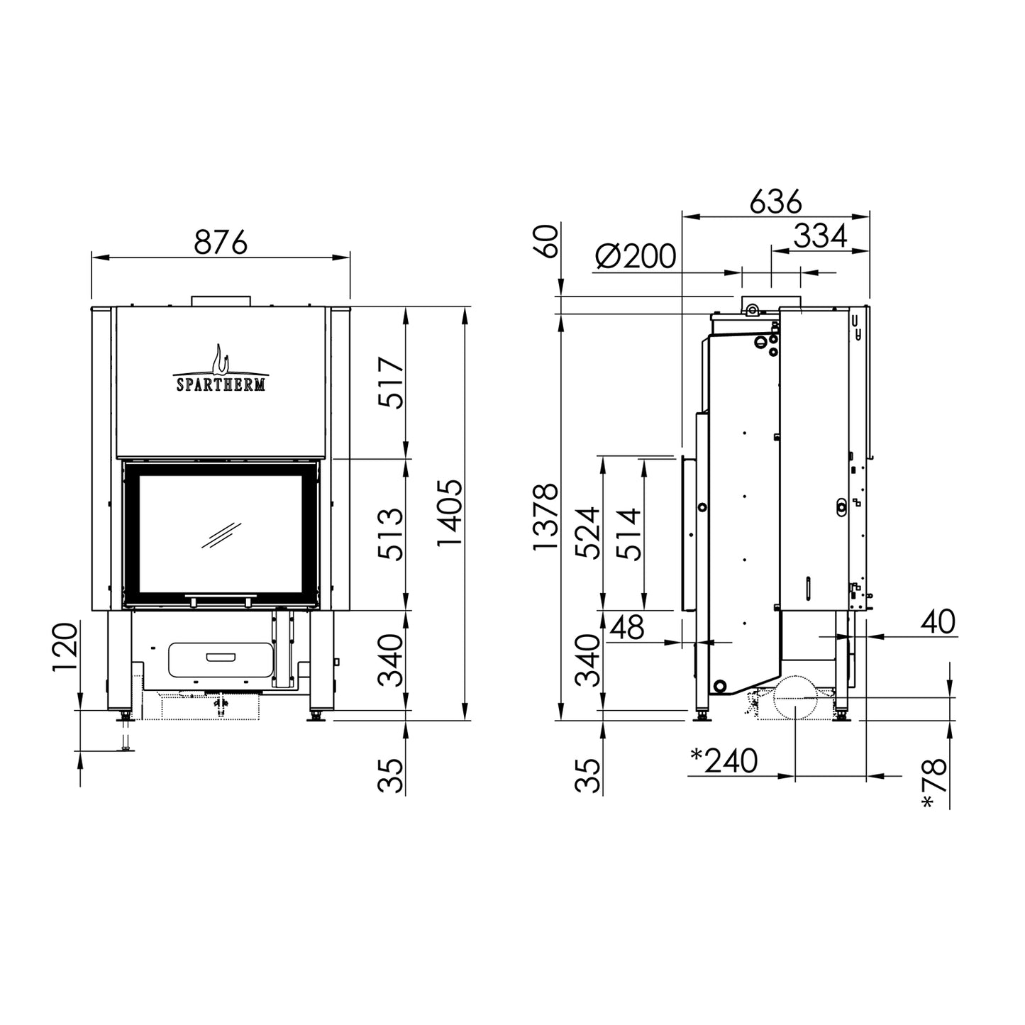 Spartherm Focar semineu Varia FDH 57