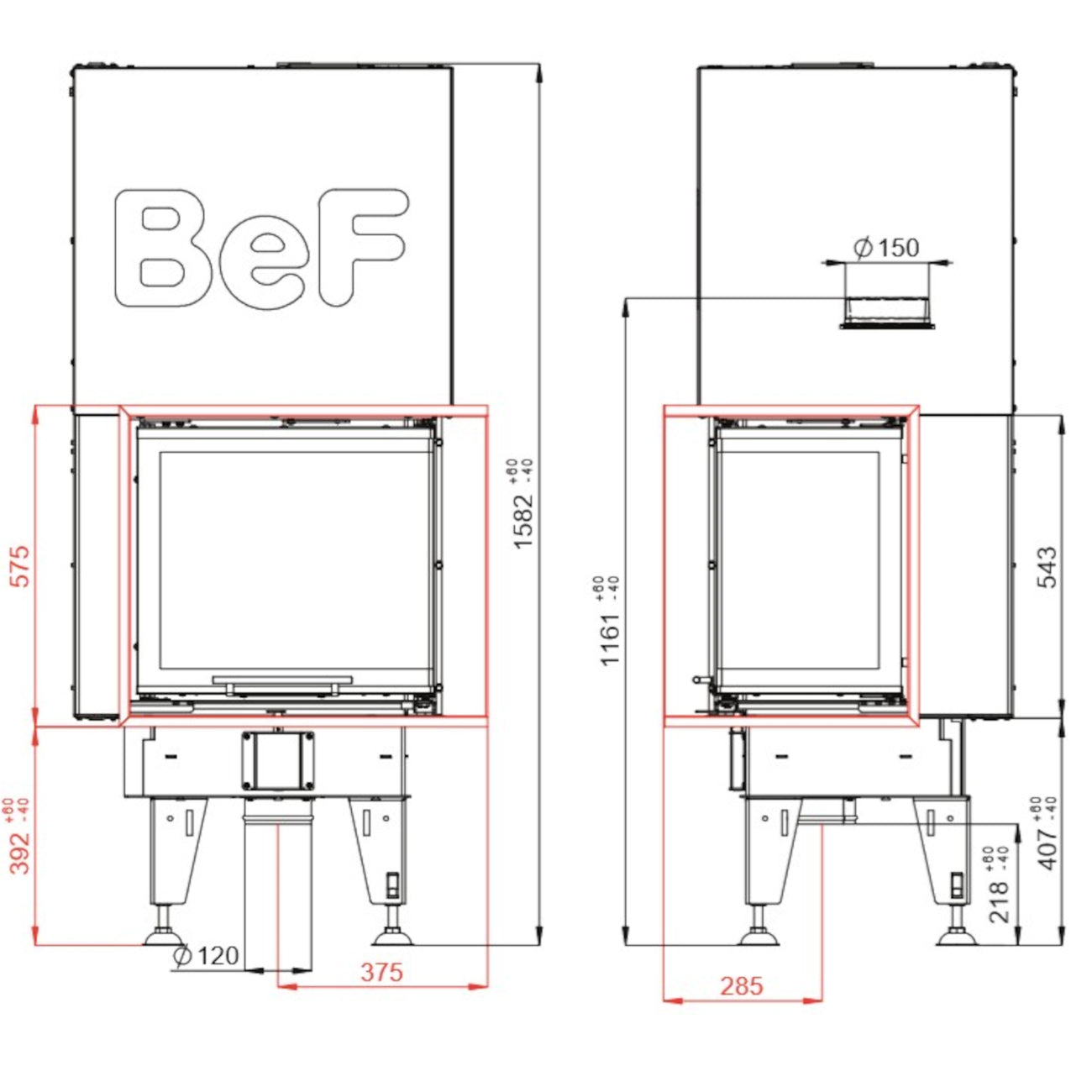 Focar Semineu BeF THERM V6CP