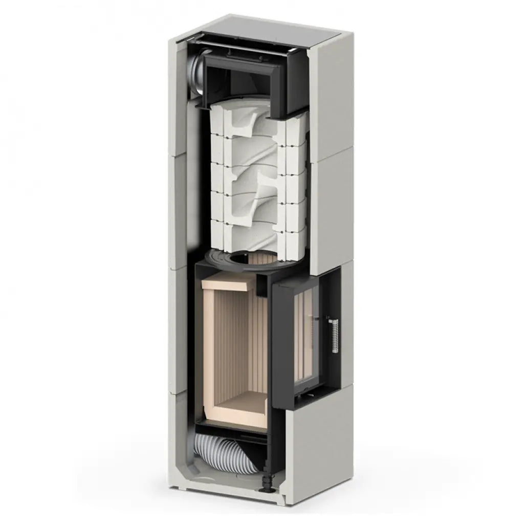 BLOX 50 - Semineu modular cu acumulare 12-24 kw + manere negre + protectie spate