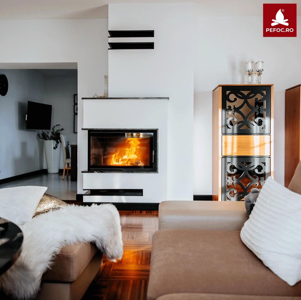 Focar semineu S100 DECO - STICLA STANGA