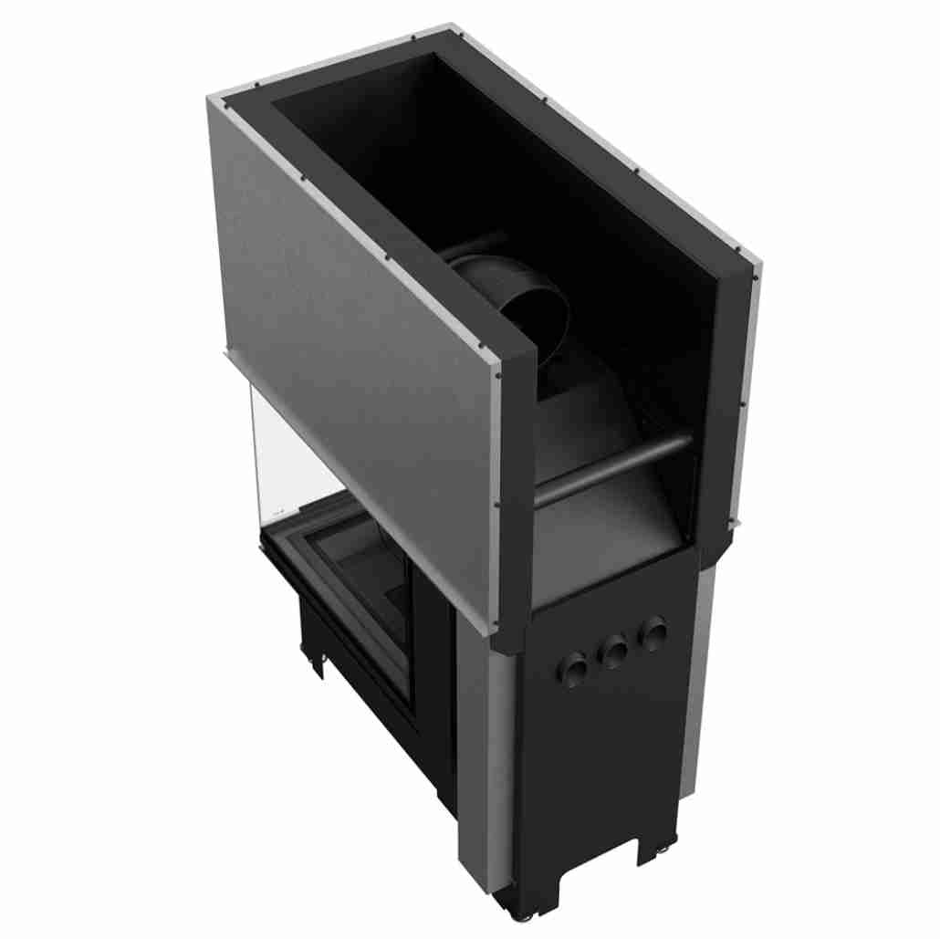 Focar semineu NBU 500/700 3 laturi sticla + usa glisanta - Samota Neagra