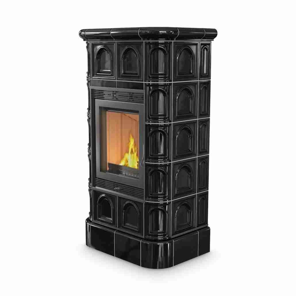 Soba teracota BK 8-11KW - Cahle negre - semineu asamblat teracota