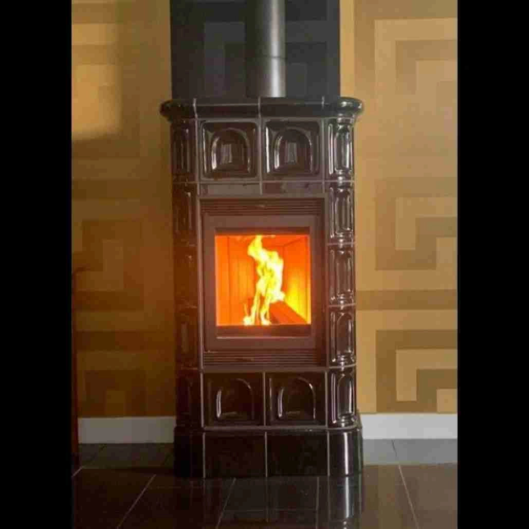 Soba teracota BK 8-11KW - Cahle negre - semineu asamblat teracota