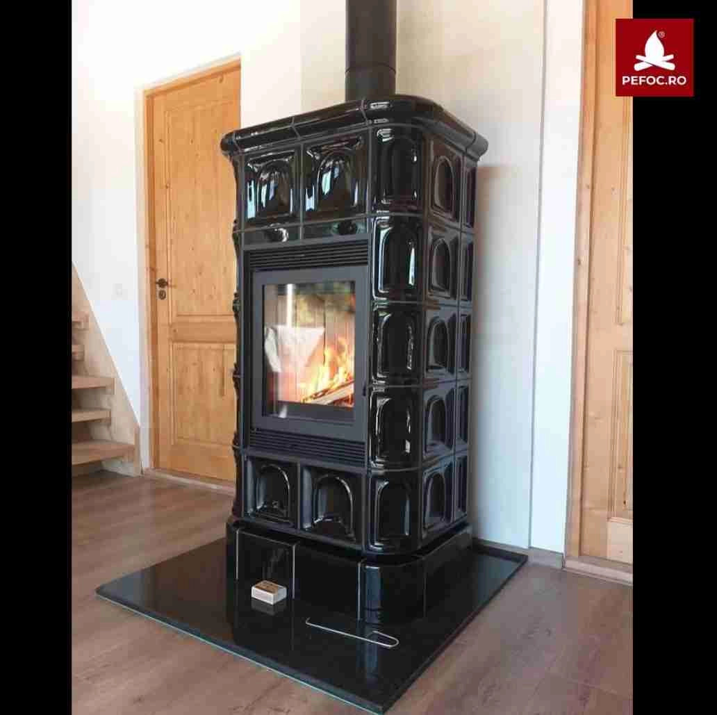 Soba teracota BK 8-11KW - Cahle negre - semineu asamblat teracota